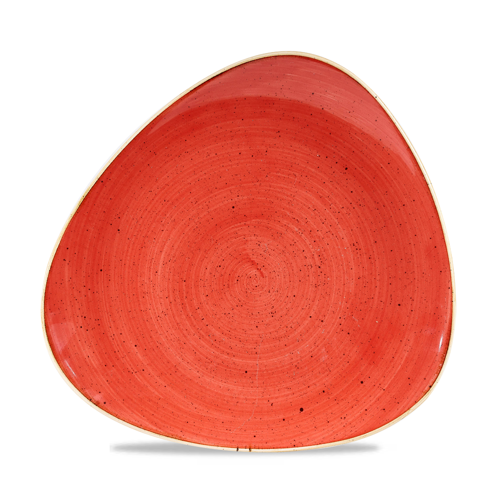 Churchill Super Vitrified Stonecast Berry Red Dreiecksteller, 26,5 cm, 12 Stück