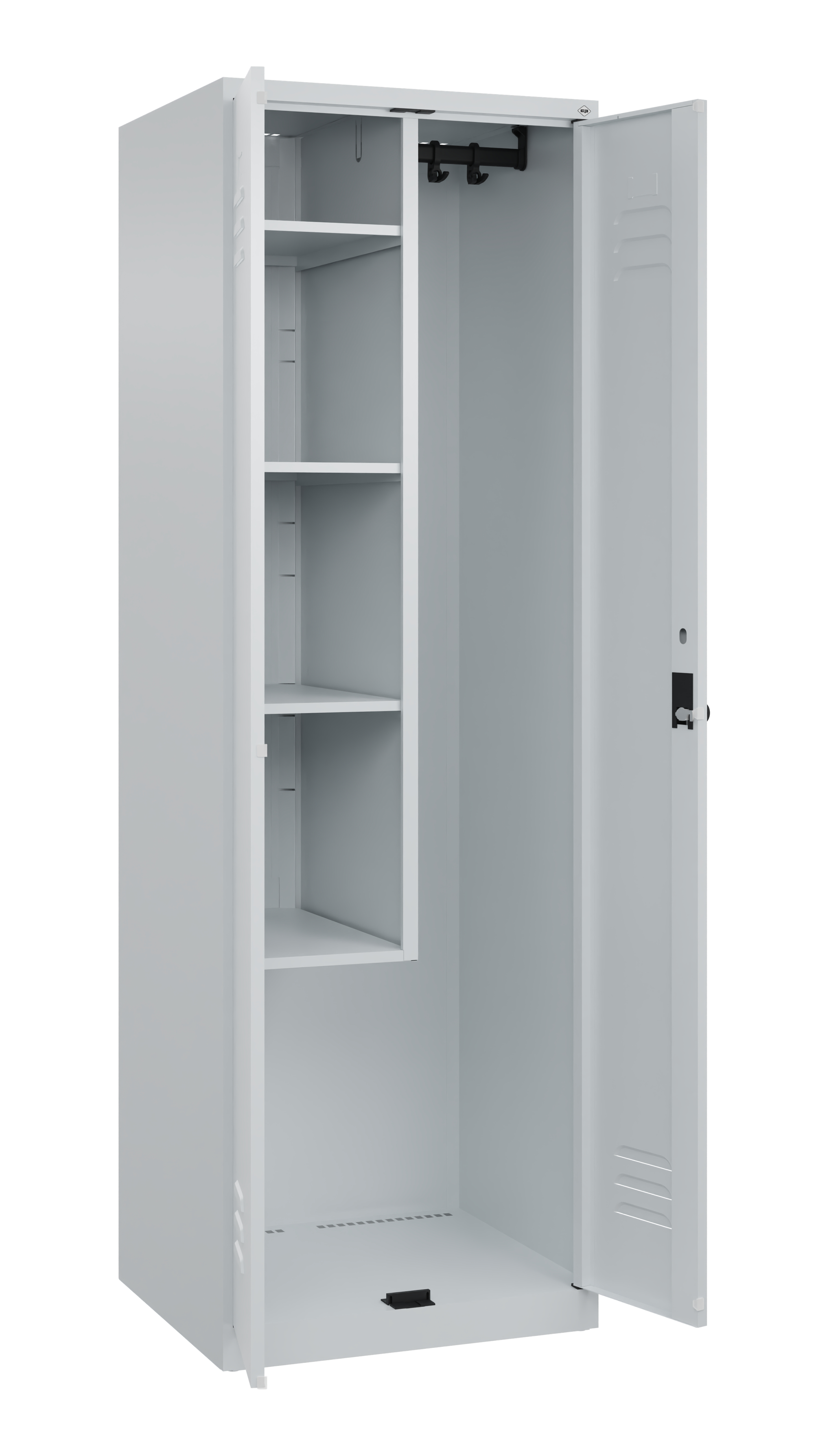 C+P Putzmittel-Spind Classic PLUS, 2 Abteile, 1850x600x500mm, 7035/7035