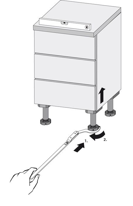 Sockelverstellwerkzeug Metall b.300kg HETTICH