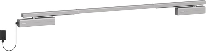 ASSA ABLOY Freilauf-Gleitschienentürschließerset silber EN 3-6