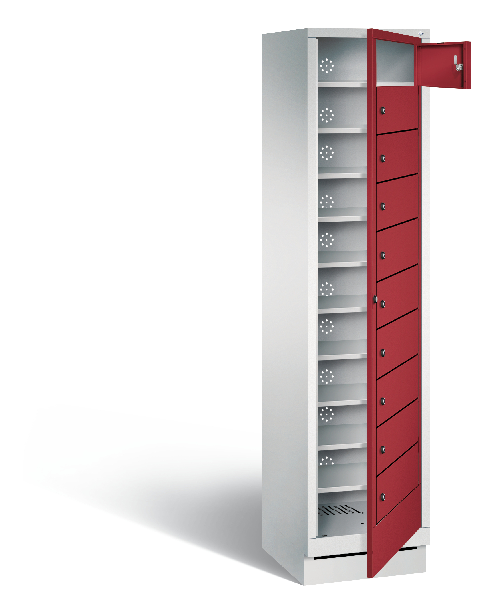 C+P Wäsche-Ausgabeschrank Evolo, H1800xB420xT500mm, 7035/3003