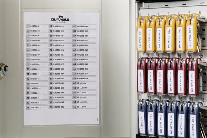 Schlüsselschrank Key-Box H400xB302xT118mm 1-türig Zahlenschl.Anz.Hak.72