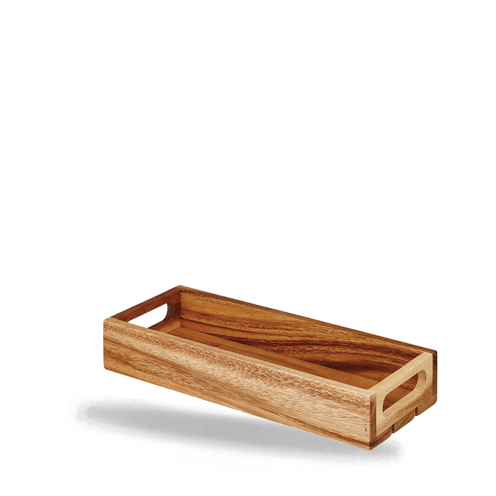 Churchill Buffetscape Wood - Natürliche Holzbox aus Akazienholz, 30x12x4,8cm, 4 Stück, rechteckig