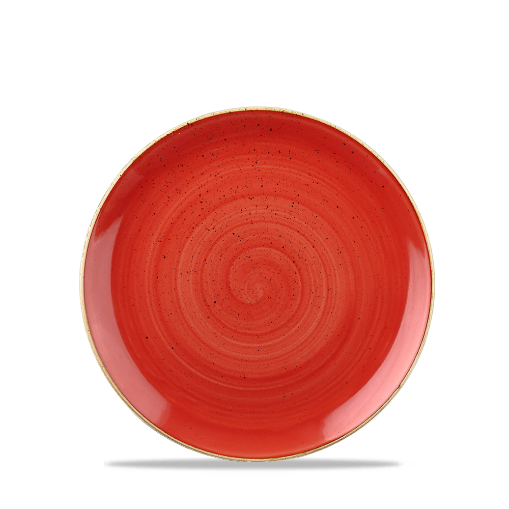 Churchill Super Vitrified Stonecast Berry Red Flache Coup Teller, 16,5 cm, 12 Stück