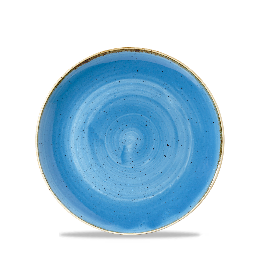 Churchill Super Vitrified Stonecast Cornflower Blue Teller Tief Coup 18,2cm, 12 Stück