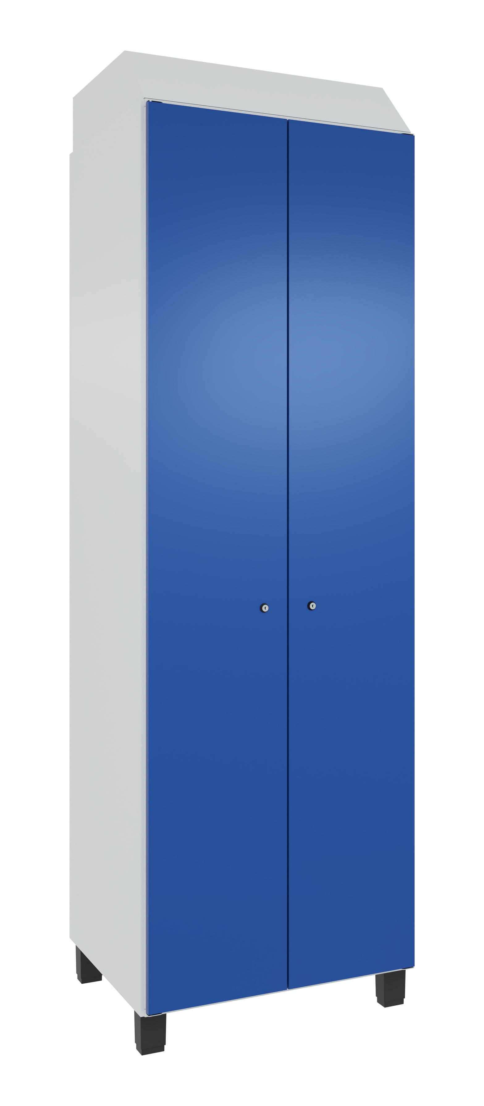 C+P Stahl-Garderobenschrank Prefino, 7035/5010, 7035/5010