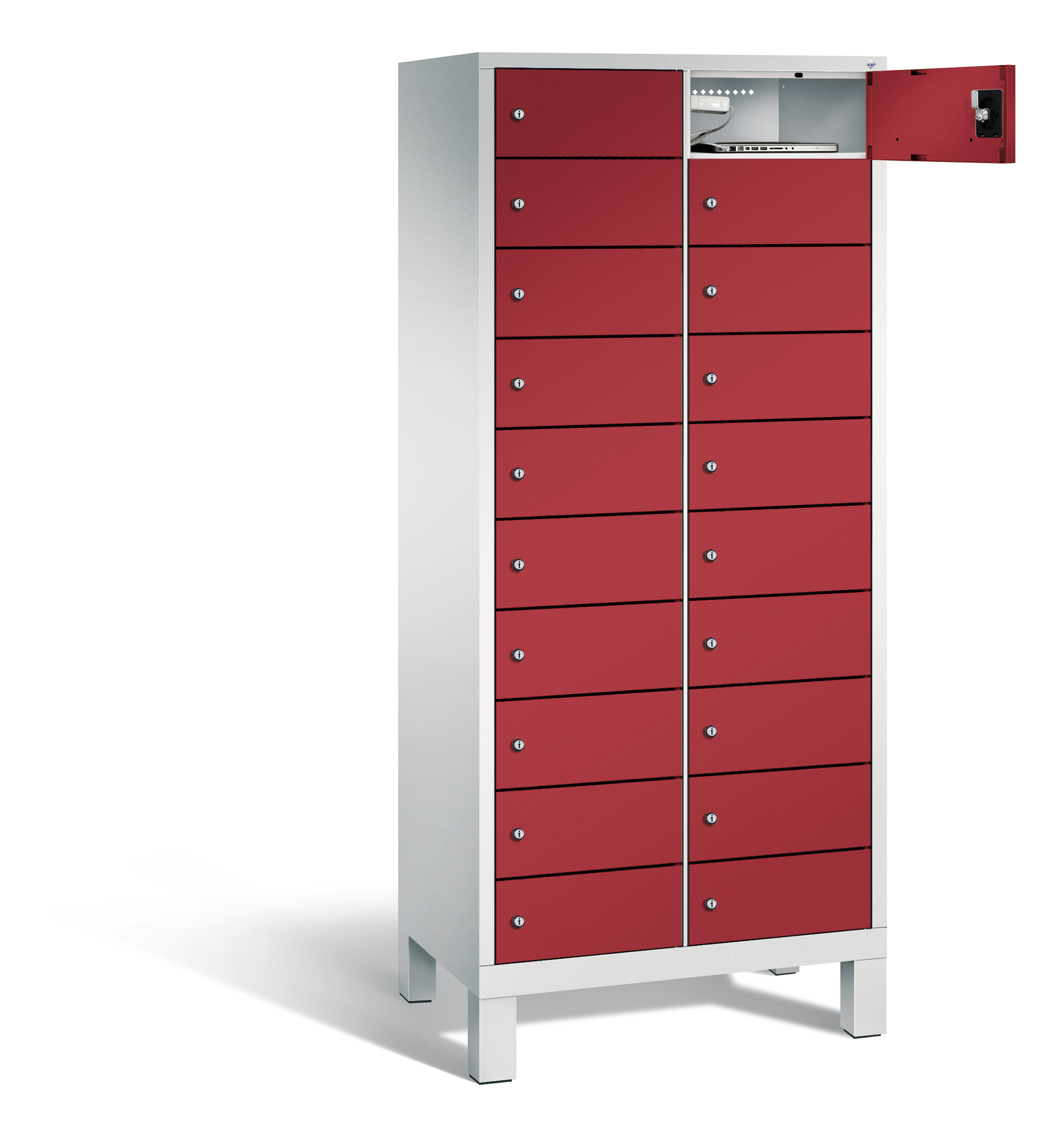 C+P Schließfachschrank Evolo, H1700xB810xT500mm, 7035/3003