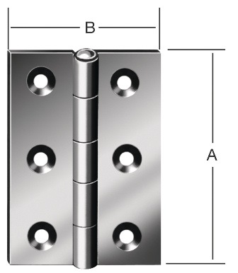 Scharnier 10502 H.60mm B.46mm S.1,2mm VA gerollt,halbbreit VORMANN