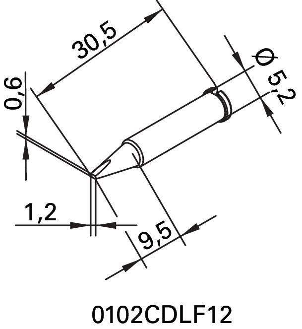Lötspitze Ser.102 meißelförmig B.1,2mm 0102 CDLF12/SB ERSA