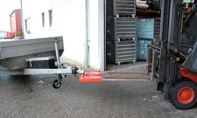 Rangierhilfe, Kupplungskugel, BxTxH 550x405x170 mm, max. Stützlast 100 kg, rot