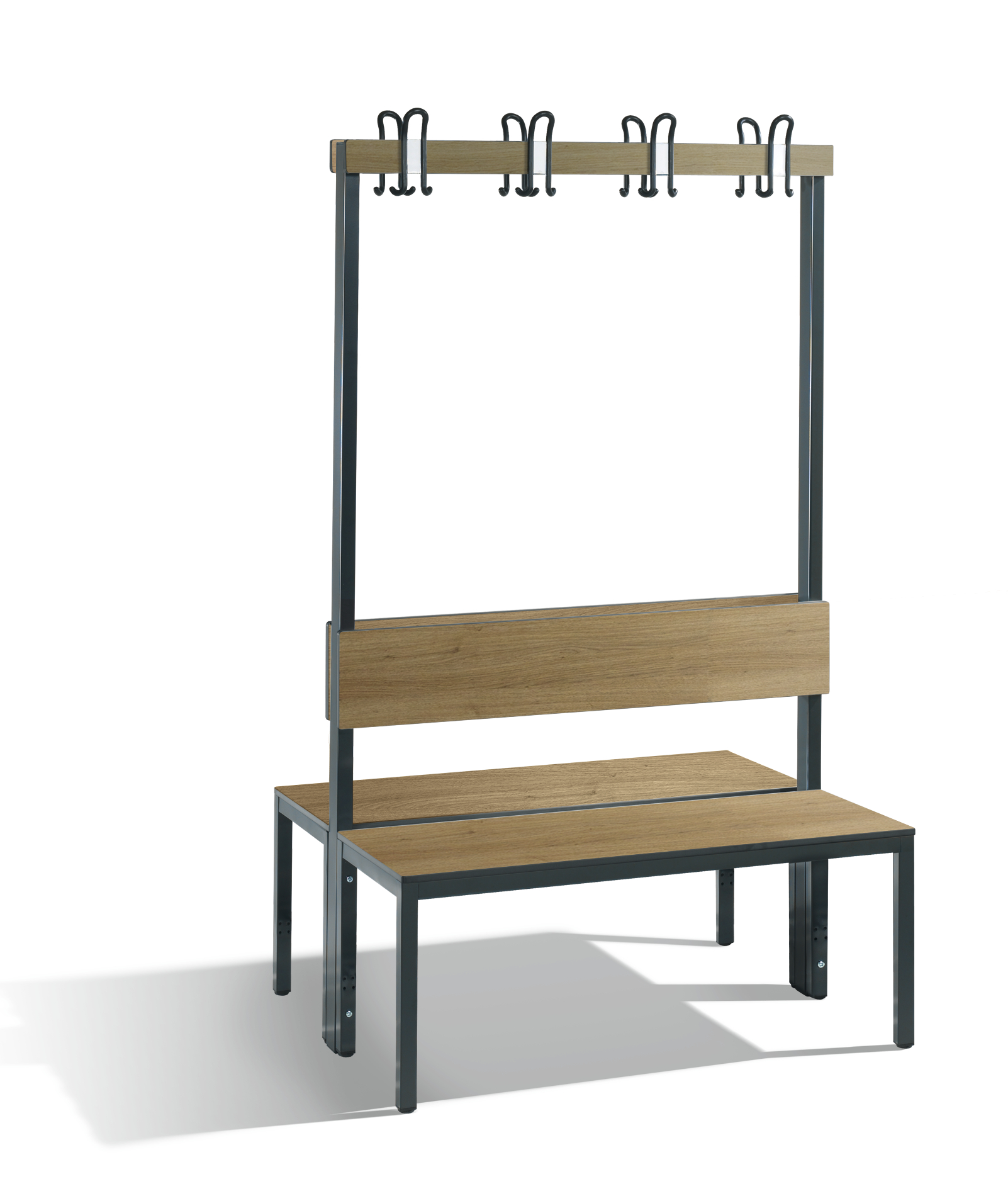 C+P Doppelseitige Garderobenbank mit Rückenlehne, Basic Plus, H1650xB1000xT760mm