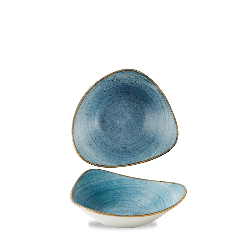 Churchill Super Vit Stonecast Raw Dreieckige Schale 18,5cm, 12 Stück, Blau