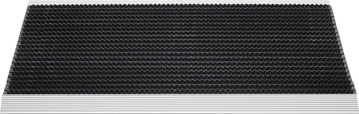 Fußmatte Alu-Anlaufkante schwarz/silber PP/Alu L500xB800xS22mm