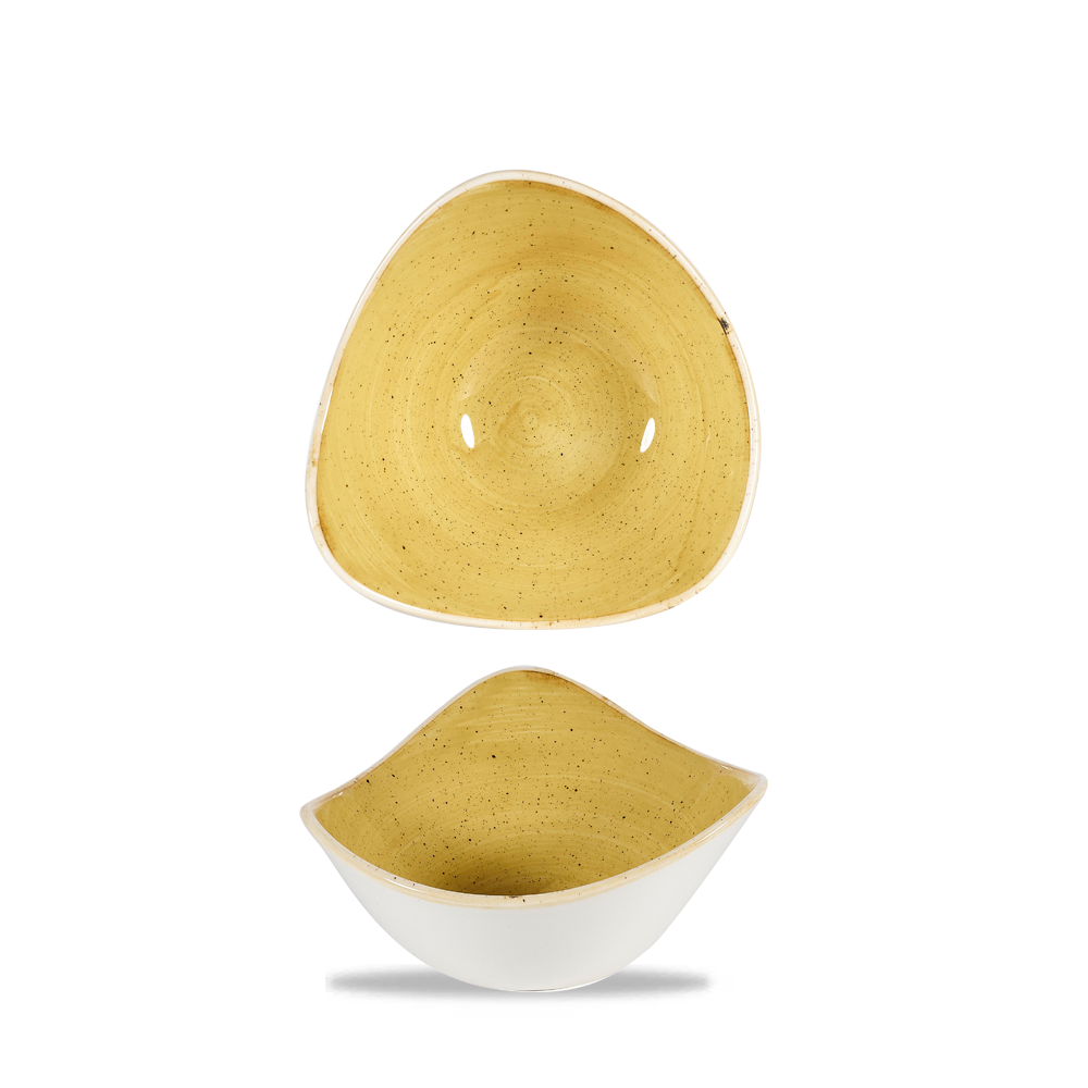 Churchill Super Vitrified Stonecast Mustard Bowl Dreieck, 15,3 cm / 26 cl, 12 Stück, Senfsamen Gelb
