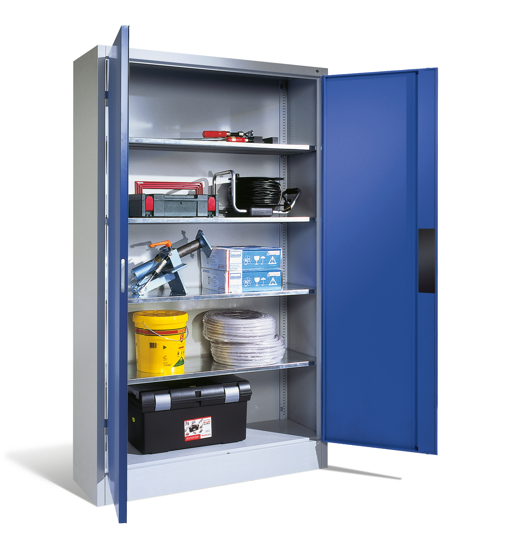 C+P Flügeltürenschrank Acurado, H1950xB1200xT500mm, 7035/5010