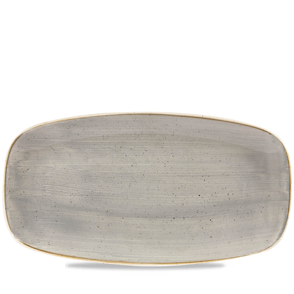 Churchill Super Vitrified Stonecast Peppercorn Chefs Oblong Platte 35.5X18.9Cm, 6 Stück Pfeffergries Rechteck