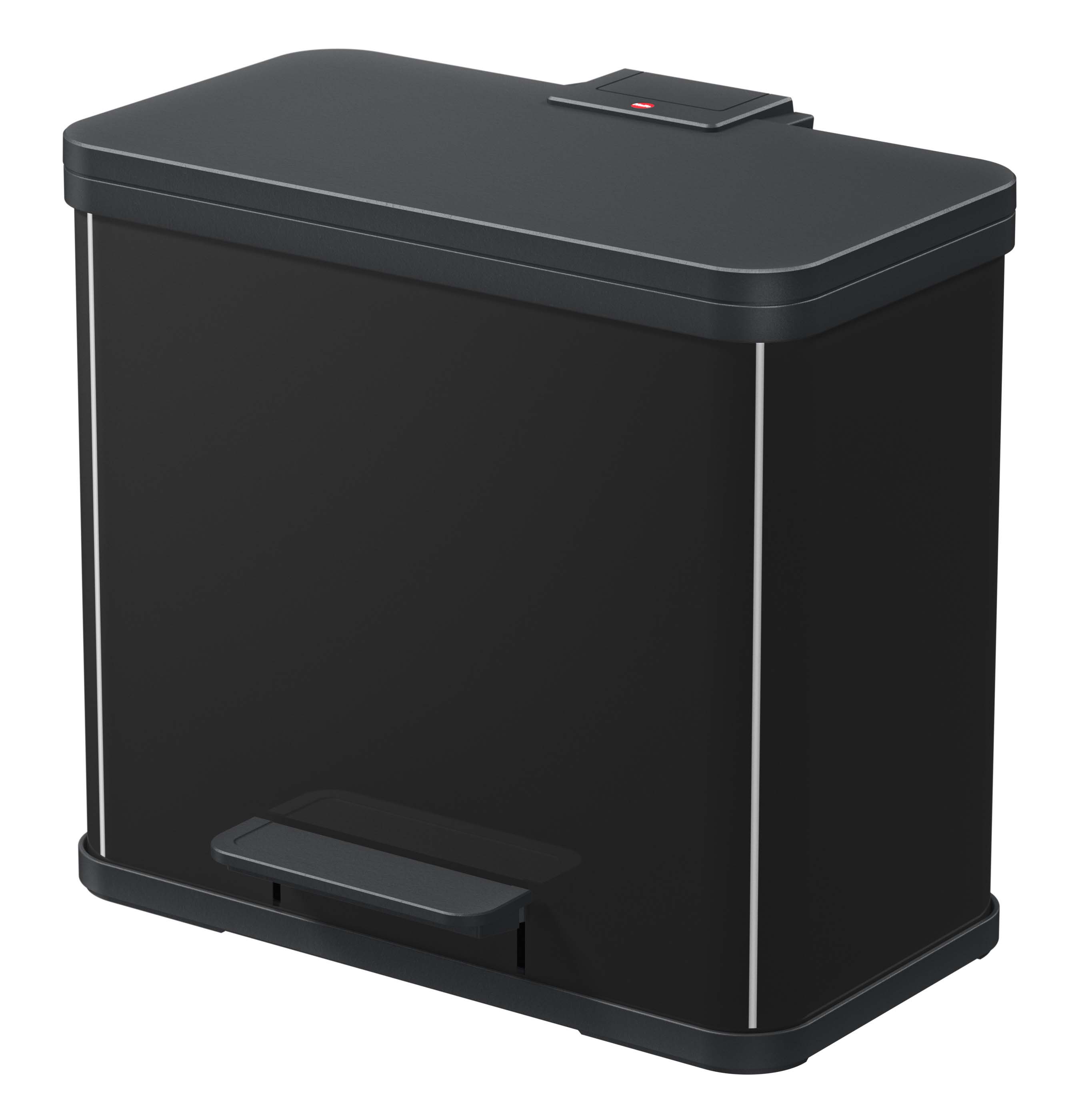 Hailo Öko trio Plus L, Tret-Mülltrenner, 3x9 ltr, Schwarz