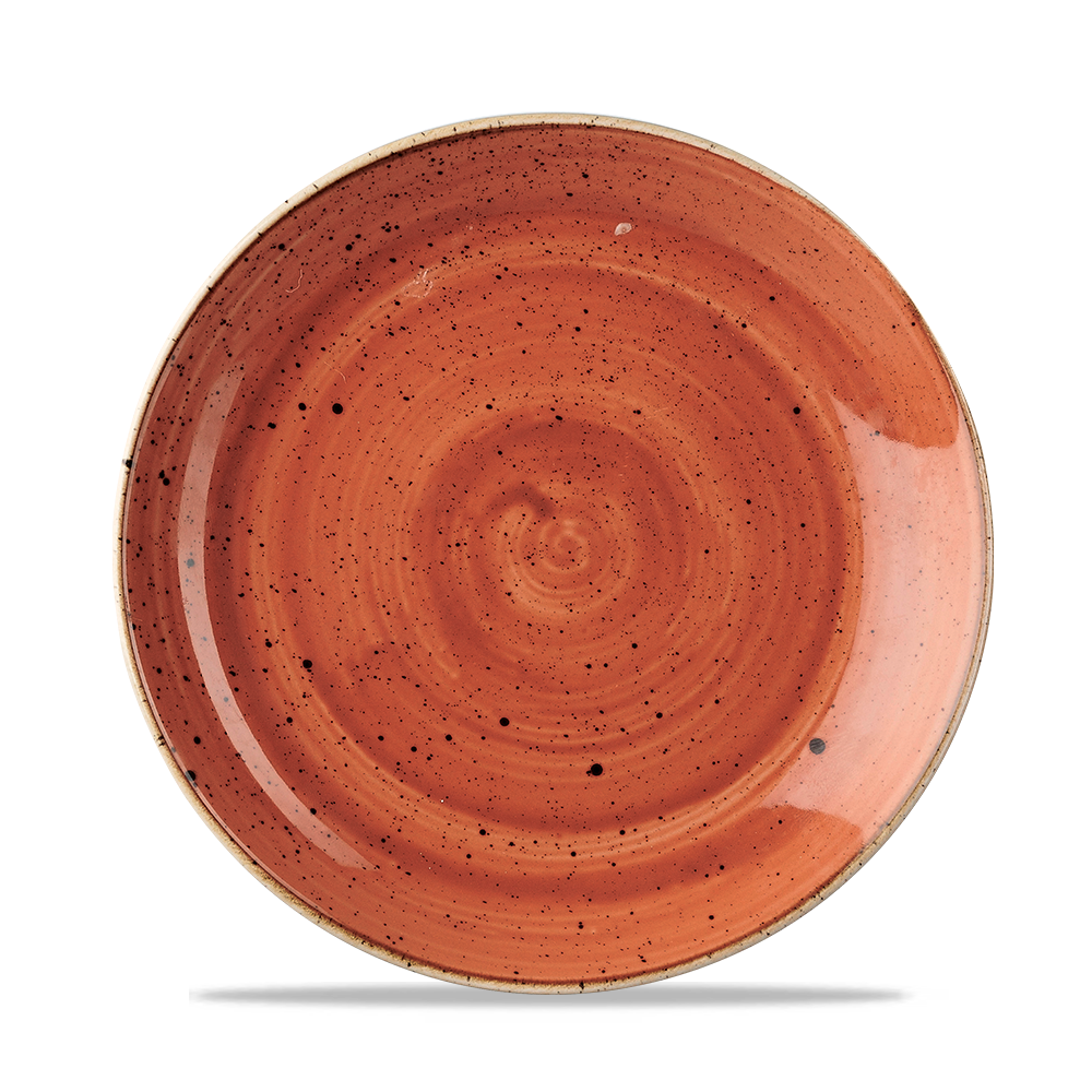 Churchill Super Vitrified Stonecast Orange Flache Coup Teller, 21,7 cm, 12 Stück