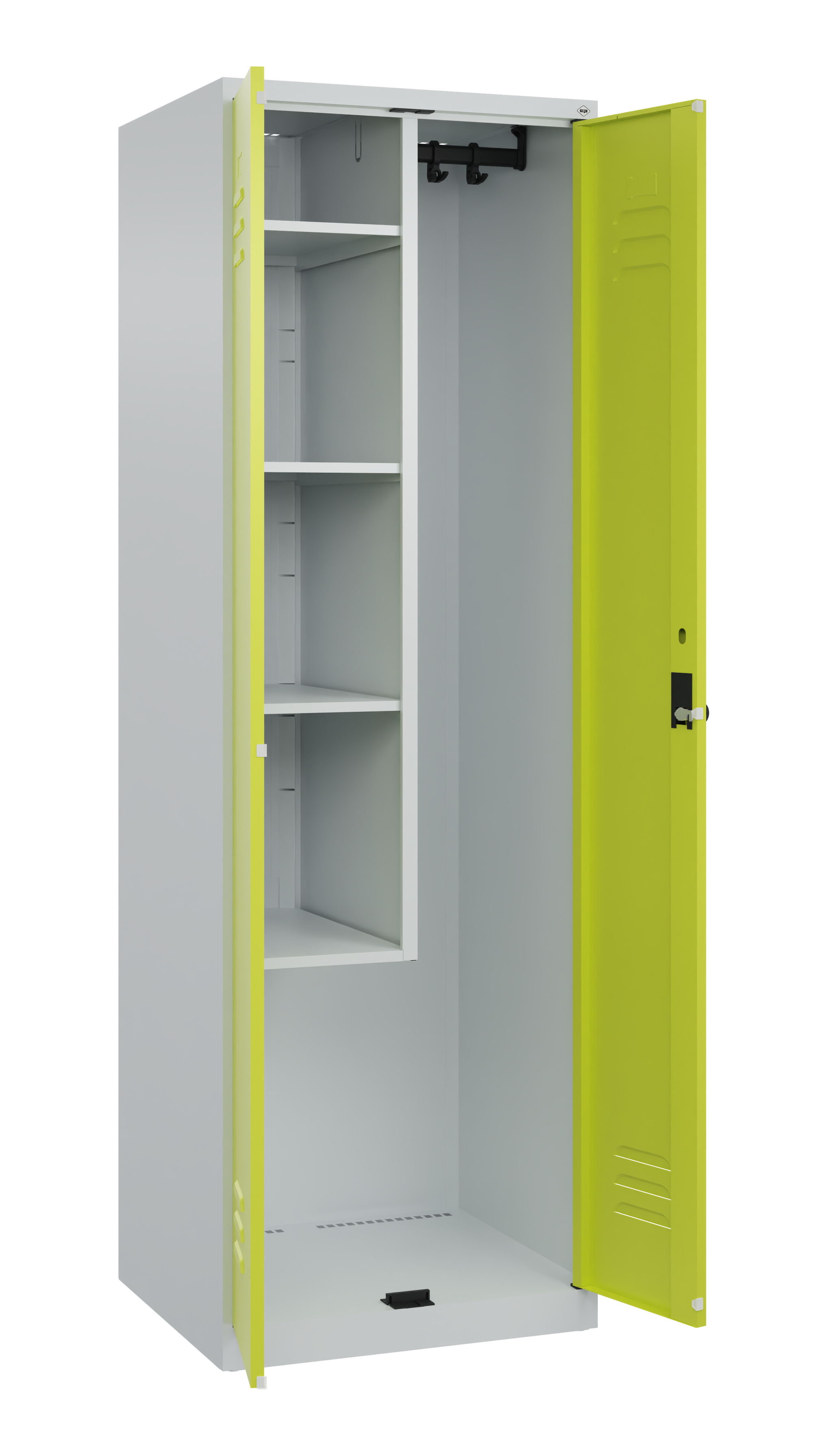 C+P Putzmittel-Spind Classic PLUS, 2 Abteile, 1850x600x500mm, 7035/0024
