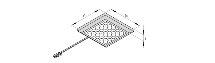 Anbauleuchte Matrix Warmweiß od.Emotion 12V 2W Rahmen Aluminium-/Edelstahlfarben