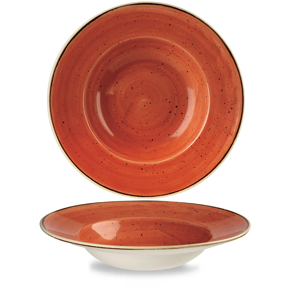 Churchill Super Vitrified Stonecast Orange Teller Tief 28cm 46.8cl, 12 Stück, Gewürzorange, Rund