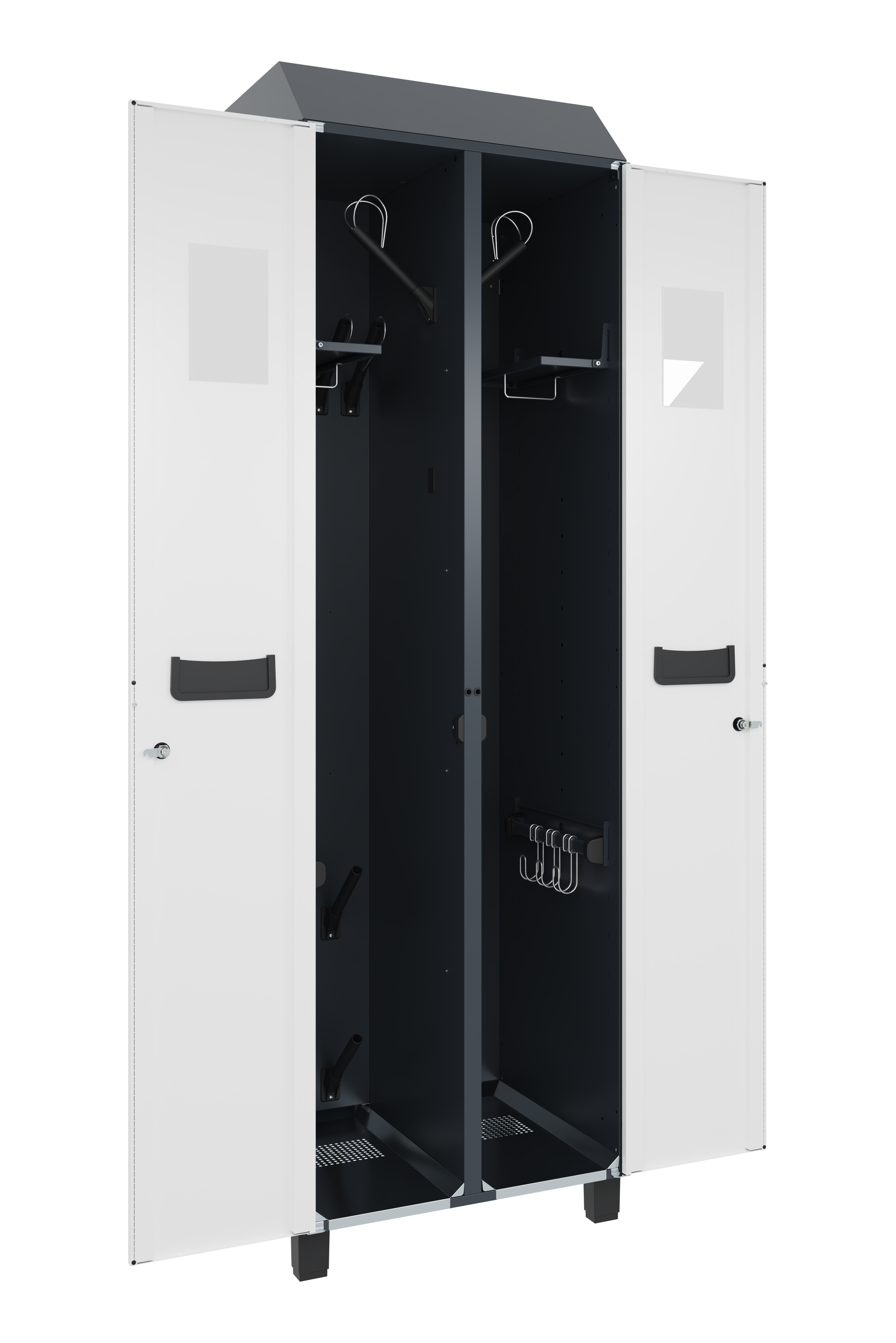 C+P Stahl-Garderobenschrank Prefino, 7016/9016, 7016/9016