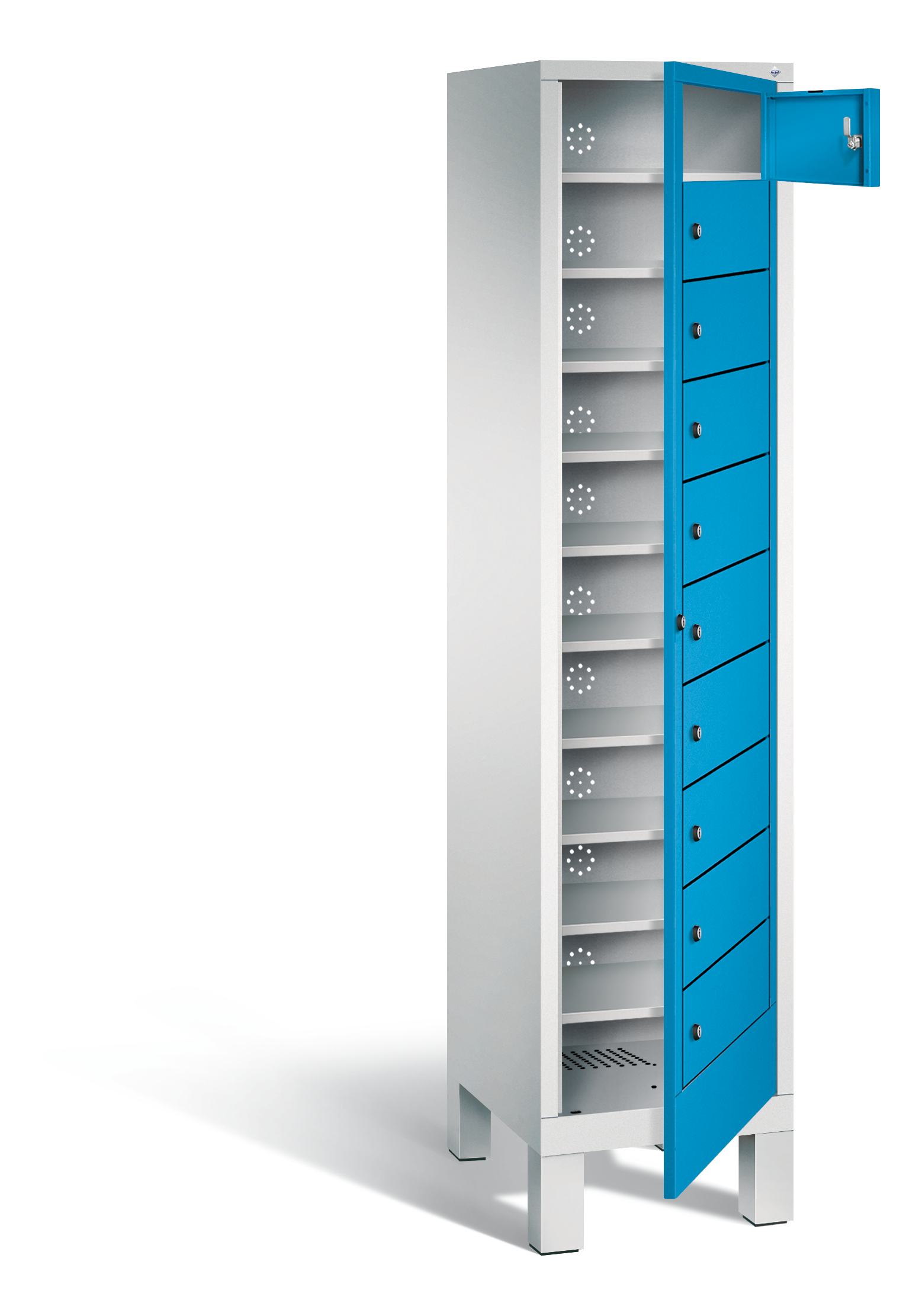 C+P Wäsche-Sammelschrank Evolo, H1850xB420xT500mm, 7035/5012