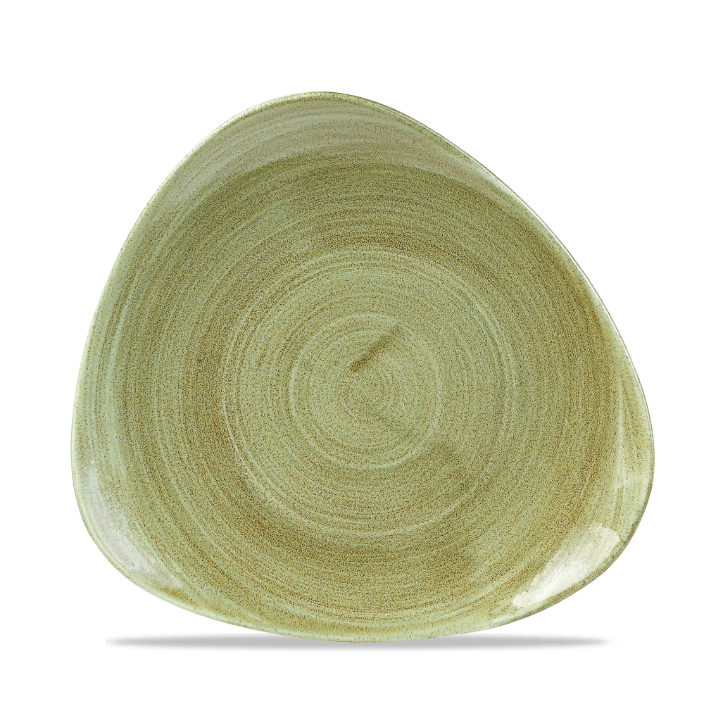 Churchill Super Vitrified Stonecast Patina Burnished Green Dreiecksteller, 15,3 cm, 12 Stück