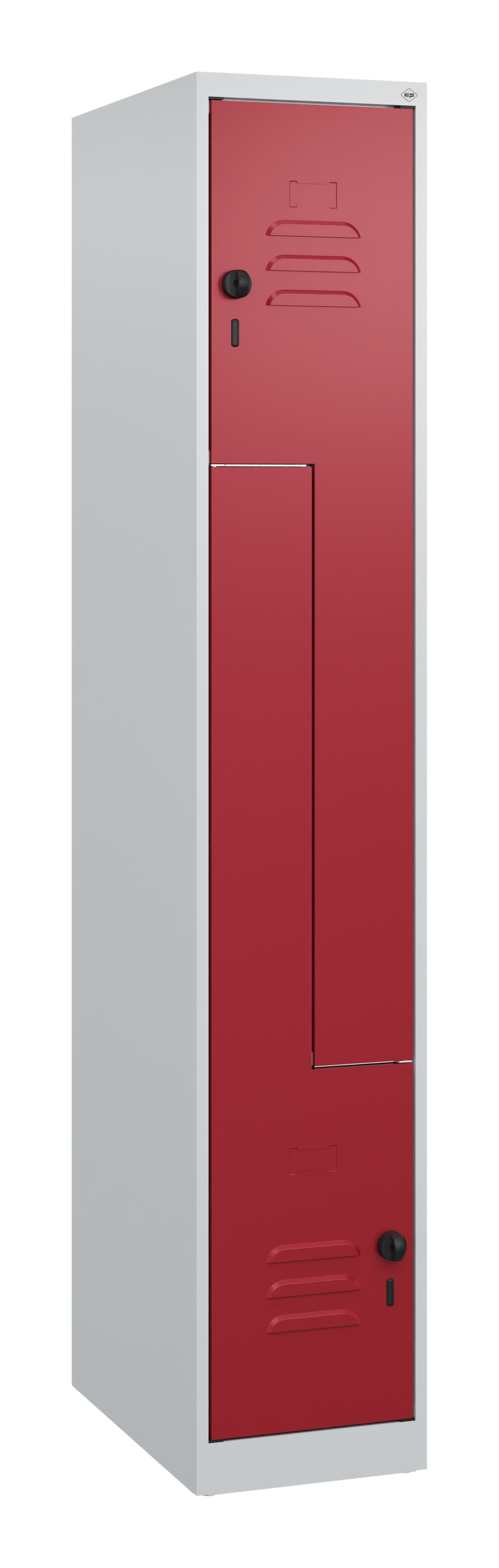 C+P Z-Spind Classic PLUS, 2 Abteile, 1700x300x500mm, 7035/3003