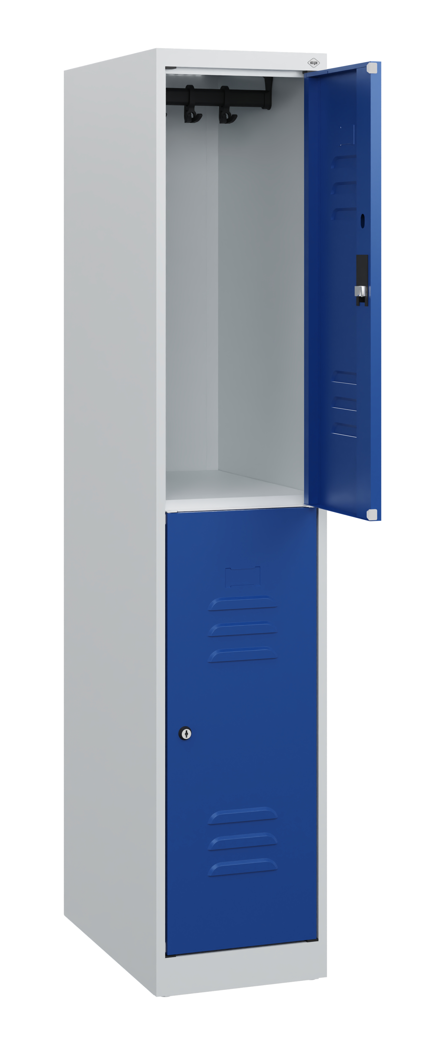 C+P Doppelstock-Spind Classic PLUS, 1 Abteil, 1530x300x500mm, 7035/5010